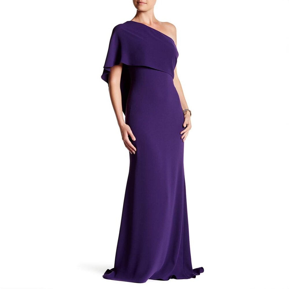Carmen Marc Valvo One-Shoulder Gown – Purple